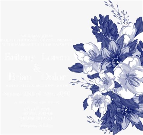 Vector Blue Flowers in 2020 | Vector flowers, Flower backgrounds, Flower invitation