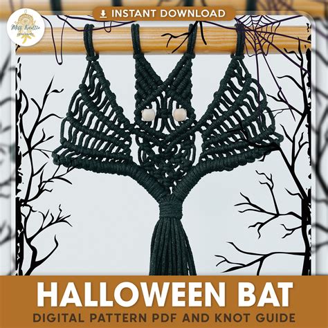 Halloween Bat Pattern - Digital PDF and Knot Guide