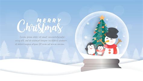 Christmas banner with a snowman . 3195108 Vector Art at Vecteezy