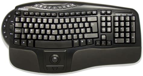 KBC-PERI-711 - Full Size, Wireless, Optical Trackball Keyboard, Black ...