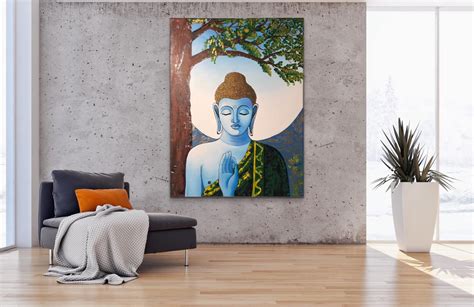 Contemporary Buddha Acrylic Painting , Wall Decor , Mediation , Peace ...