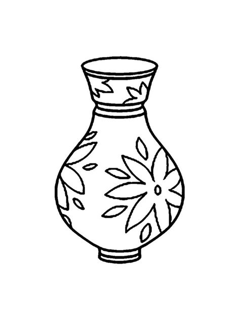 a black and white drawing of a vase