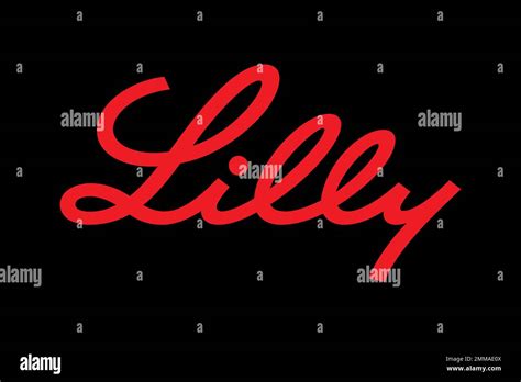 Eli Lilly and Company, black background, logo, brand name Stock Photo ...