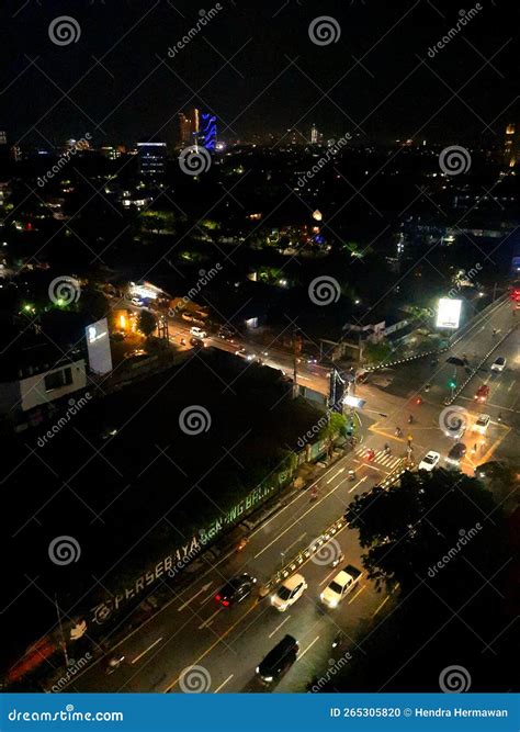 The View of the City of Surabaya at Night is Seen from the 4th Floor of ...