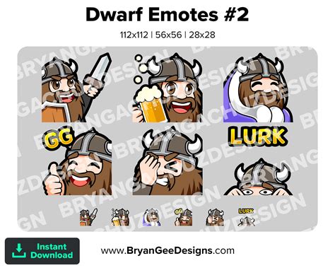 Dwarf Twitch Emotes for Streaming Sword Cheers Cozy GG - Etsy Ireland