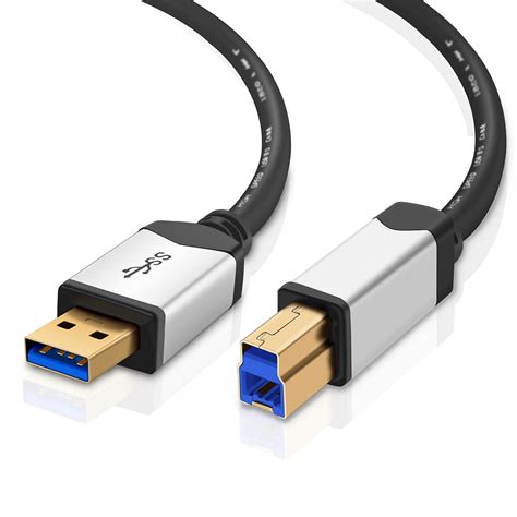 USB 3.0 Cable A-Male to B-Male (15 FT) Type A to B Male Premium Gold Plated SuperSpeed USB ...