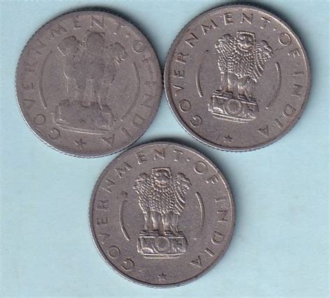 INDIA: Set of 1/4 Rupee 1954-55-56 Rare (ST120b) – Coinswala