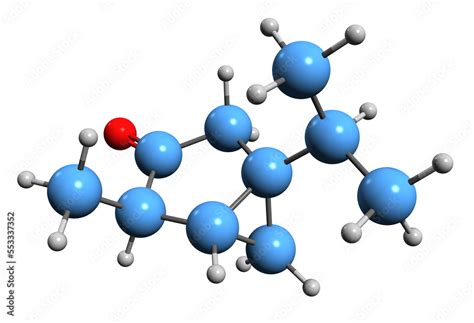 3D image of Thujone skeletal formula - molecular chemical structure of ...