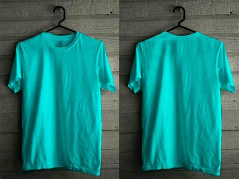 Detail Desain Kaos Polos Hijau Tosca Depan Belakang Koleksi Nomer 3