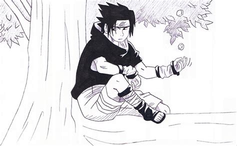 Sasuke in tree by chidori-blossom23792 on DeviantArt