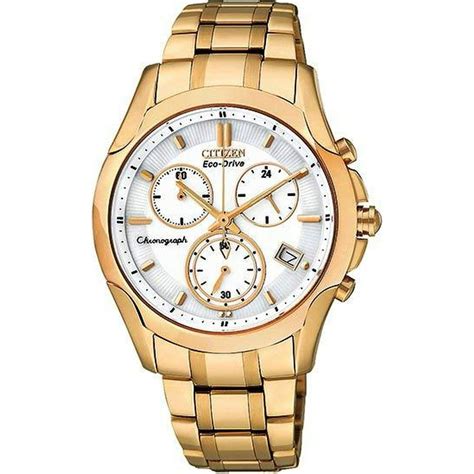 CITIZEN - Eco-Drive Rose Gold Chronograph Ladies Watch FB1153-59A ...