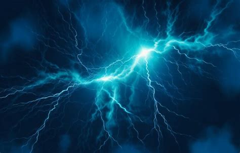 Premium Photo | A blue background with electric lightning