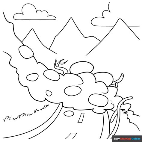 Landslide Coloring Page | Easy Drawing Guides