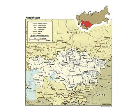 Maps of Kazakhstan | Collection of maps of Kazakhstan | Asia | Mapsland ...