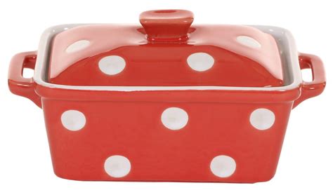 Red butter dish with dots Isabelle Rose - IsabelleRose