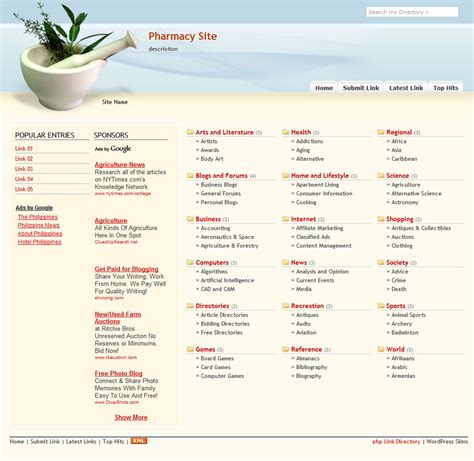 Free PHPLD Templates Download PHP Link Directory Skins Themes