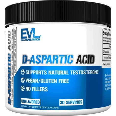 EVL D-Aspartic Acid Testosterone Booster for Men - Pre-Workout Powder ...