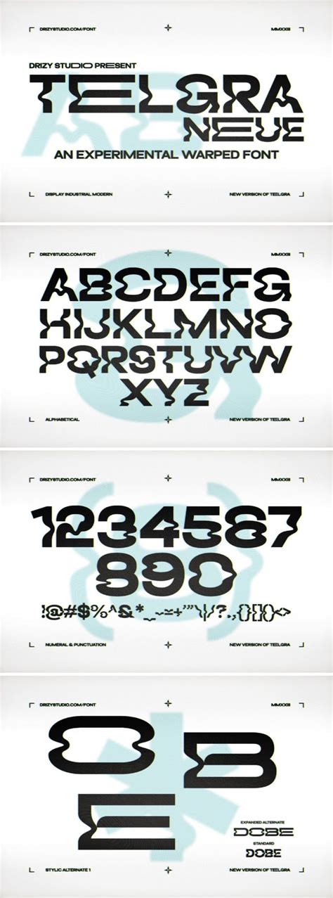 Telgra Neue Font – An Experimental Warped Typeface by Drizy – Graphic ...