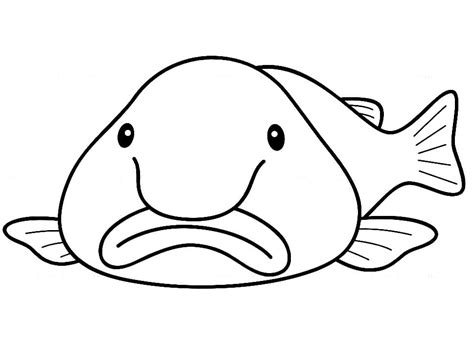 Cartoon Blobfish Coloring Page - Free Printable Coloring Pages for Kids