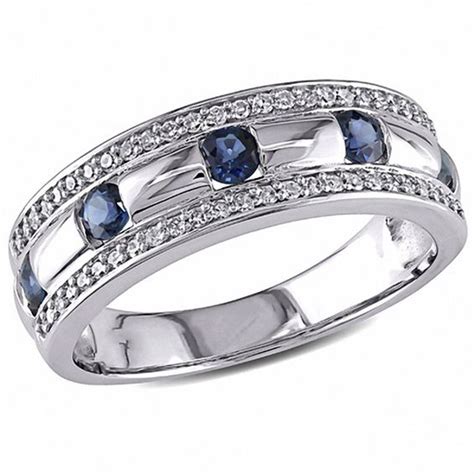 Mens Wedding Bands Blue Sapphire