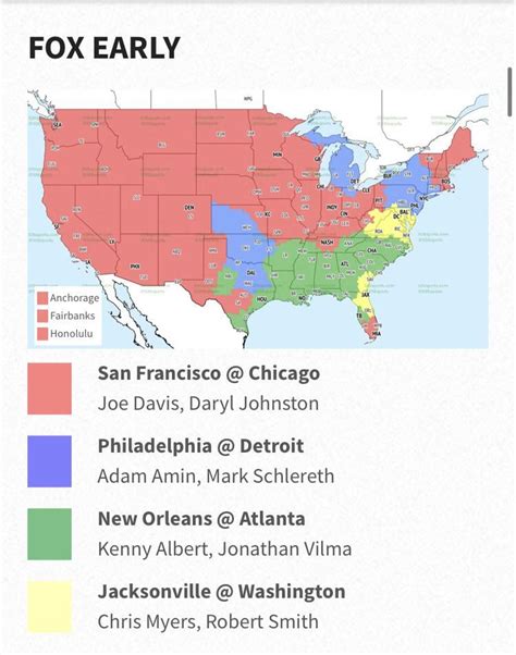 Week 1 NFL Broadcast map. Map on 506sports if interested to see weekly ...