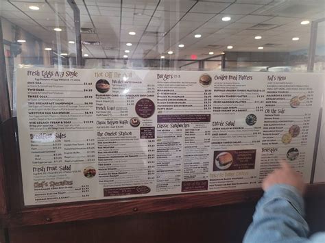 Menu at Pete’s Legacy Diner restaurant, Vestal