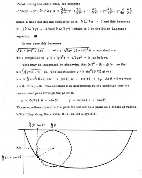 National Curve Bank - A MATH Archive: Brachistochrone Equations