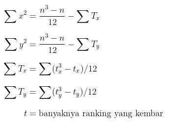 Koefisien Korelasi Spearman - Rumus dan Contoh Penghitungan