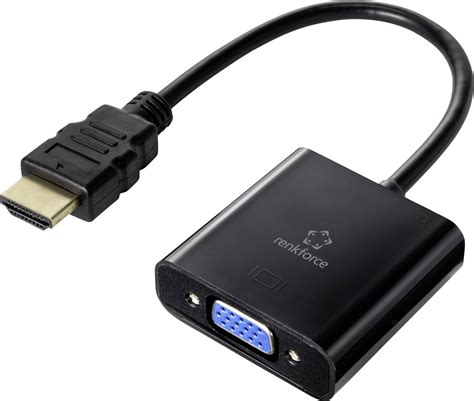 Renkforce HDMI / VGA Adapter cable HDMI-A plug, VGA 15-pin socket 0.15 m Black RF-4531578 double ...