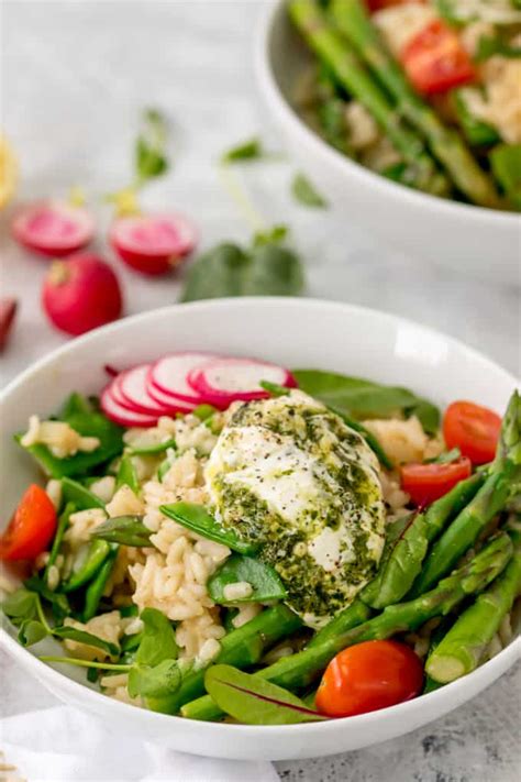 Spring Vegetable Risotto with Creamy Pesto - Nicky's Kitchen Sanctuary