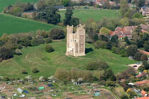 Aerial of Orford Castle in Suffolk