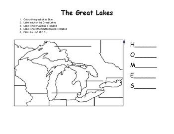 Map of the Great Lakes by Jillian Walkinshaw | TPT