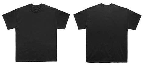 Blank T Shirt Color Black Template Front And Back View Stock Photo ...