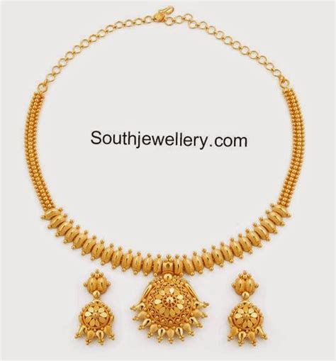 Simple Plain Gold Necklace - Indian Jewellery Designs