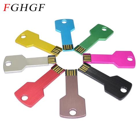 FGHGF Colorful Metal Key shape usb flash drive 4GB 8GB 16GB pen drive pendrive U disk Thumb ...