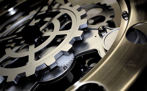 HD wallpaper: brass-colored machine, gold gear mechanism, clockwork ...