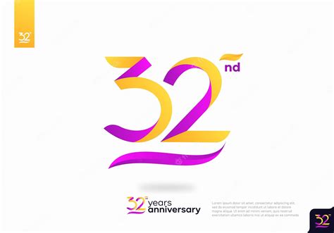 Premium Vector | Number 32 logo icon design, 32nd birthday logo number ...