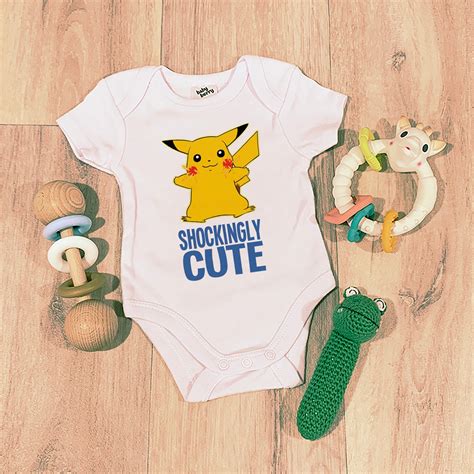 Pikachu Shockingly Cute Pokemon Printed Baby Onesie / Bodysuit - Etsy