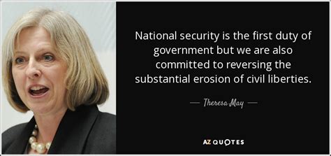 Theresa May quote: National security is the first duty of government ...