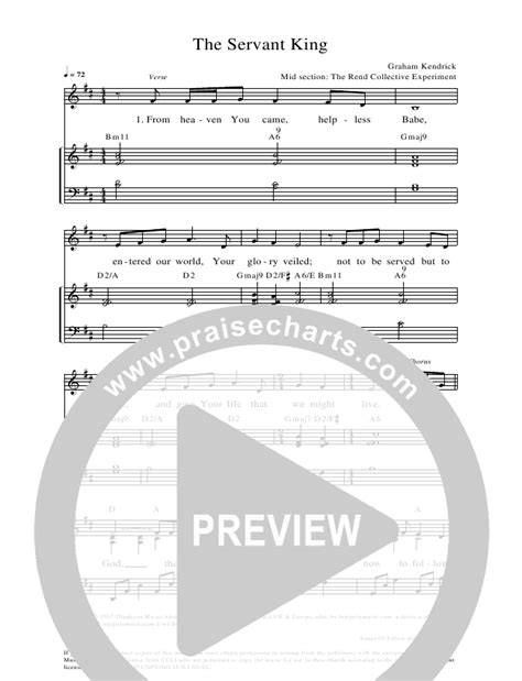 The Servant King Sheet Music PDF (Graham Kendrick / Rend Collective ...