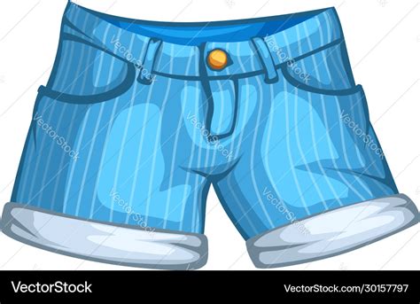 Cartoon denim shorts on white Royalty Free Vector Image