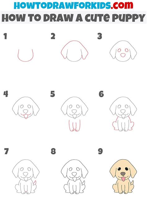 Dog Drawing For Kids, Puppy Drawing Easy, Cartoon Dog Drawing, Dog ...