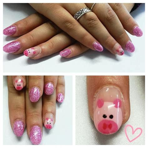 Pig nail art by Kate at Tropical Blush in Bispham, Blackpool | Pig nail ...