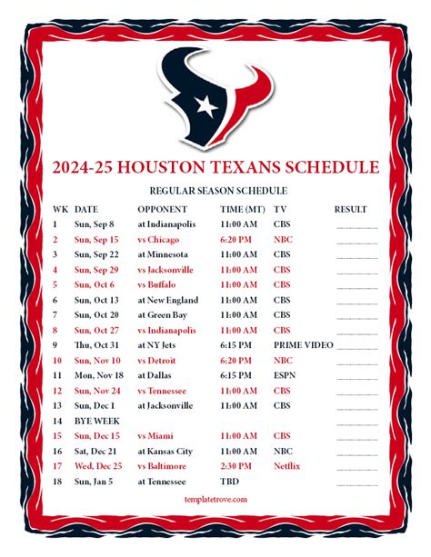 Houston Texans Stadium 2025 Schedule - Viva Alverta