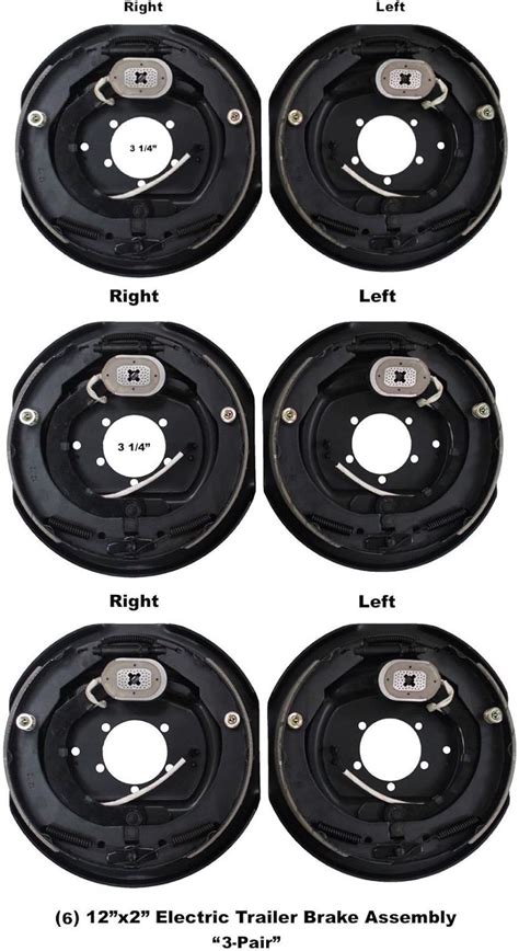 Amazon.com: 12" x 2" Electric Trailer Brakes Three Pair, 3 Left 3 Right ...