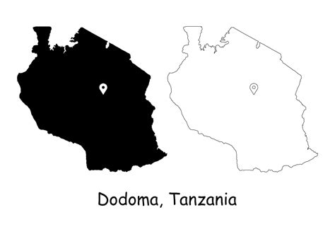 Dodoma Tanzania Map Capital City Country Location Pin Black | Etsy