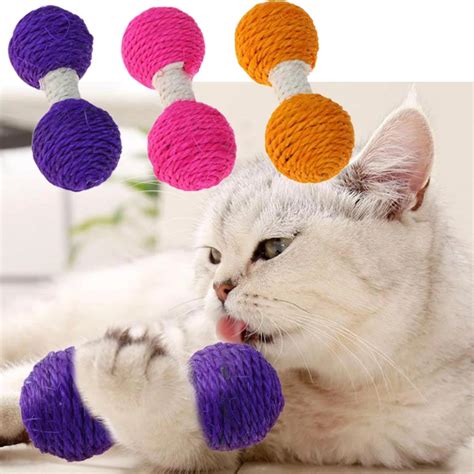 Aliexpress.com : Buy 1PC Cat Sisal Hemp Dumbbell Scratching Toys Pets Scratch Chew Teaser Toy ...