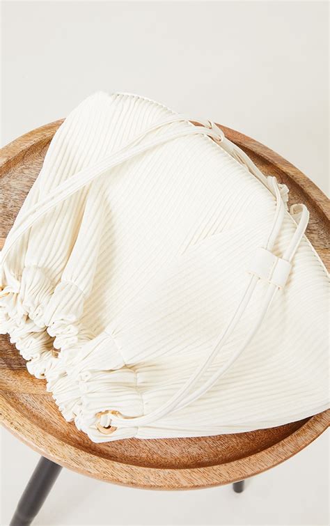 Cream Oversized Pleated Clutch Bag | PrettyLittleThing USA