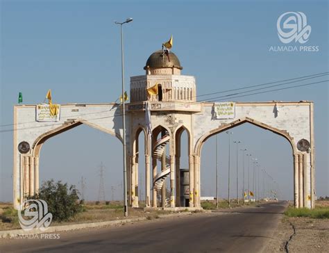 #iraq: shi'a militia kata'ib jund al-imam with its flags on the main gate to al-awja in #tikrit ...