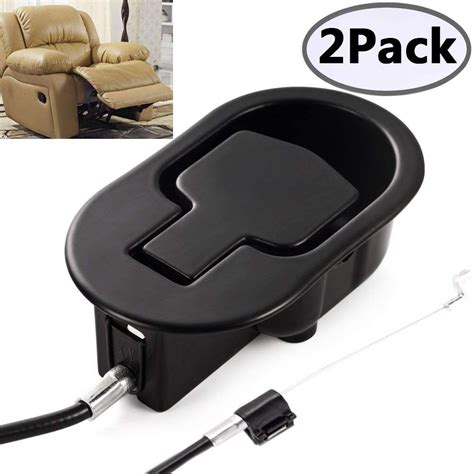 Recliner Replacement Parts - Universal Black Metal Pull Recliner Handle with Cable - fits Major ...